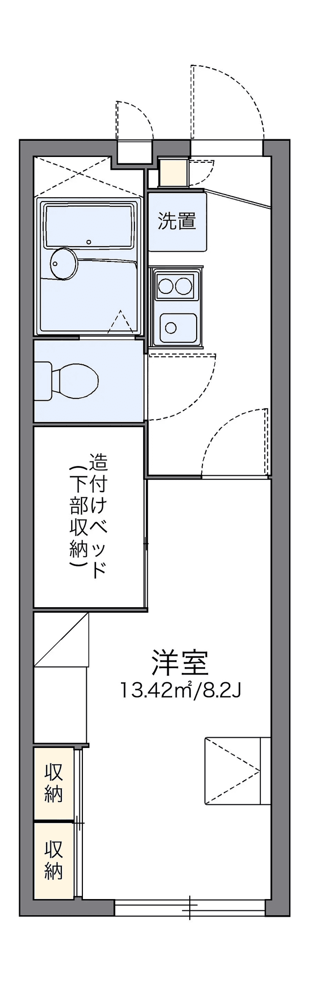 物件P002259の間取り図 — 1K