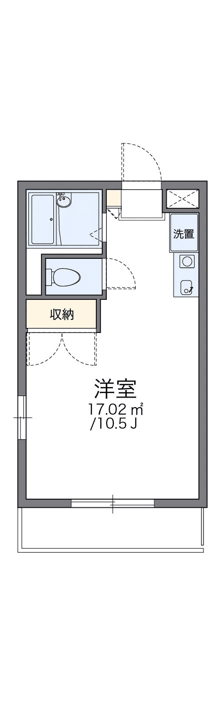物件P001334の間取り図 — 1K