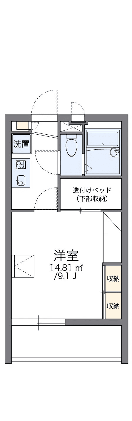 物件P002518の間取り図 — 1K