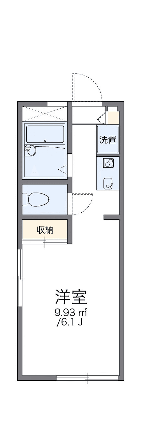 P001541 매물 평면도 — 1K