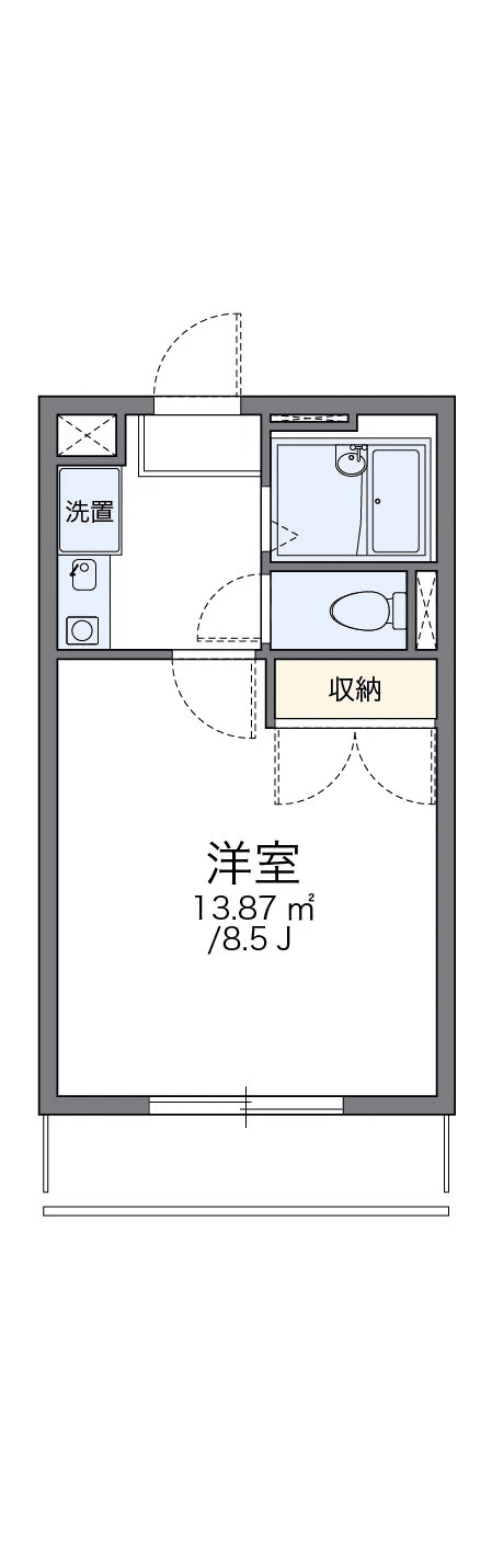 Floor plan ng unit P001369 — 1K