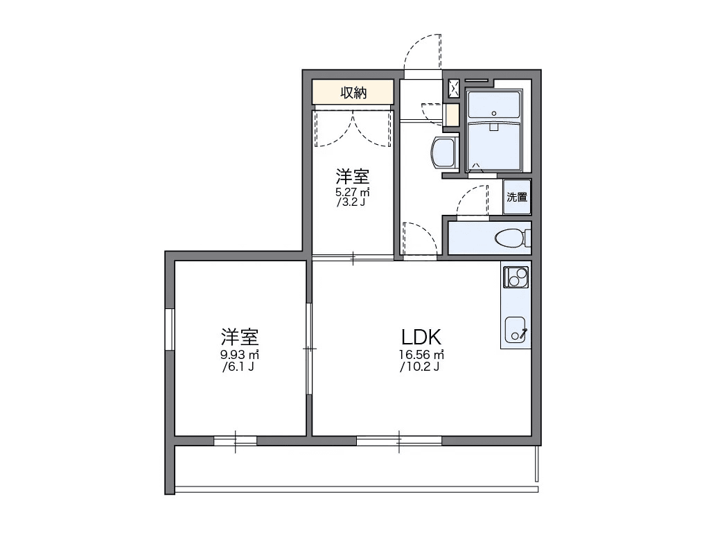 Floor plan ng unit P001388 — 2DK