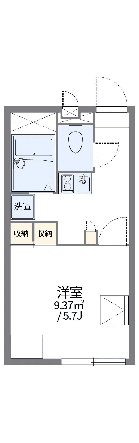 物件P002371の間取り図 — 1K
