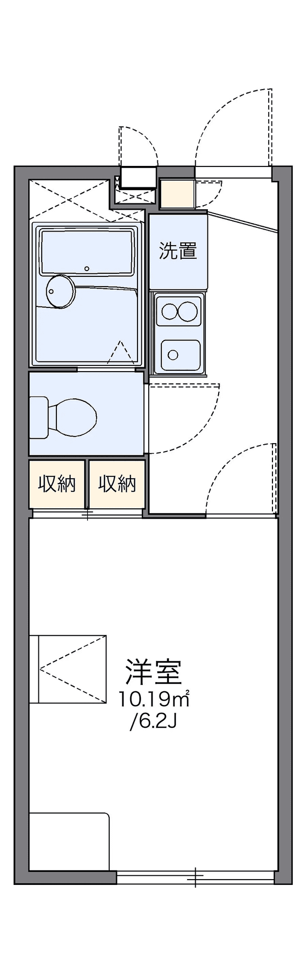 物件P001518の間取り図 — 1K