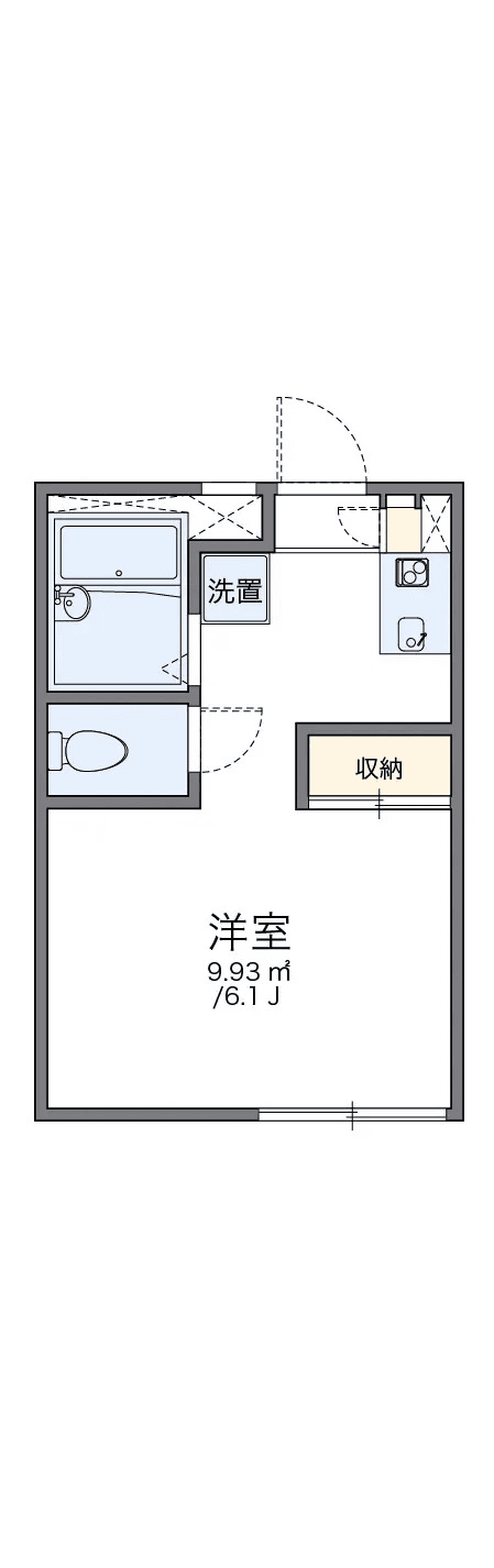 物件P001860の間取り図 — 1K