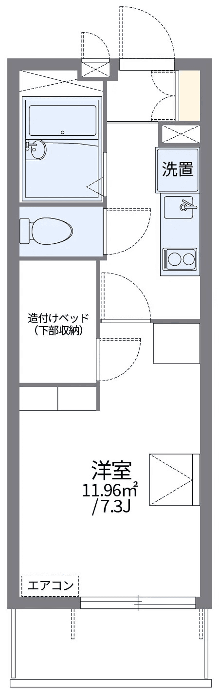 物件P002517の間取り図 — 1K