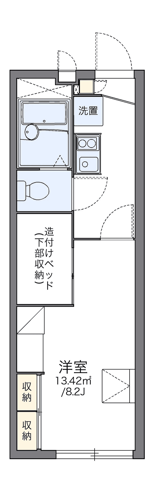 物件P002210の間取り図 — 1K