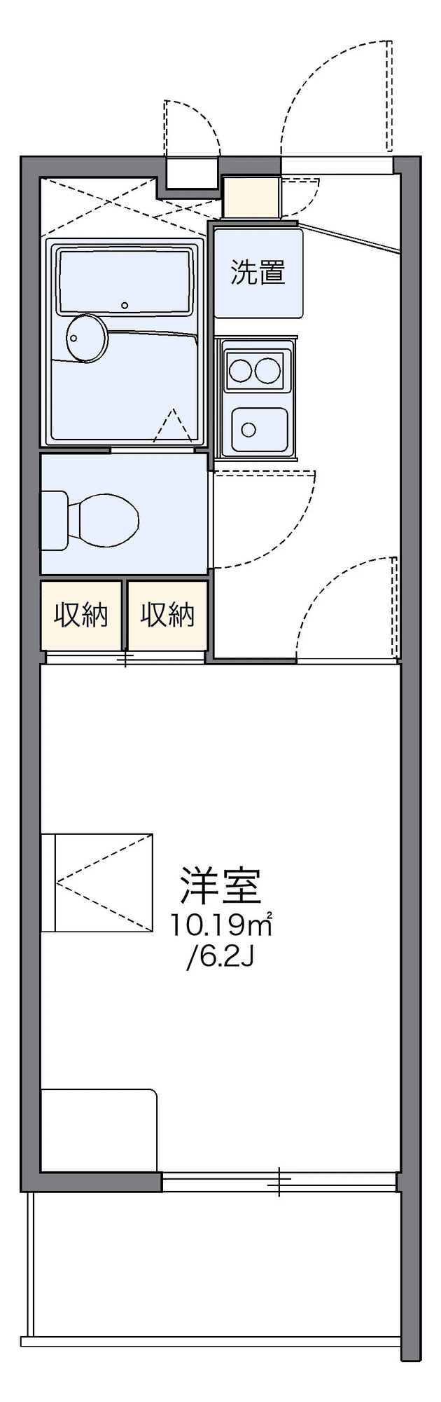 物件P002289の間取り図 — 1K