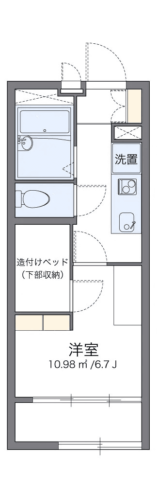 物件P002505の間取り図 — 1K