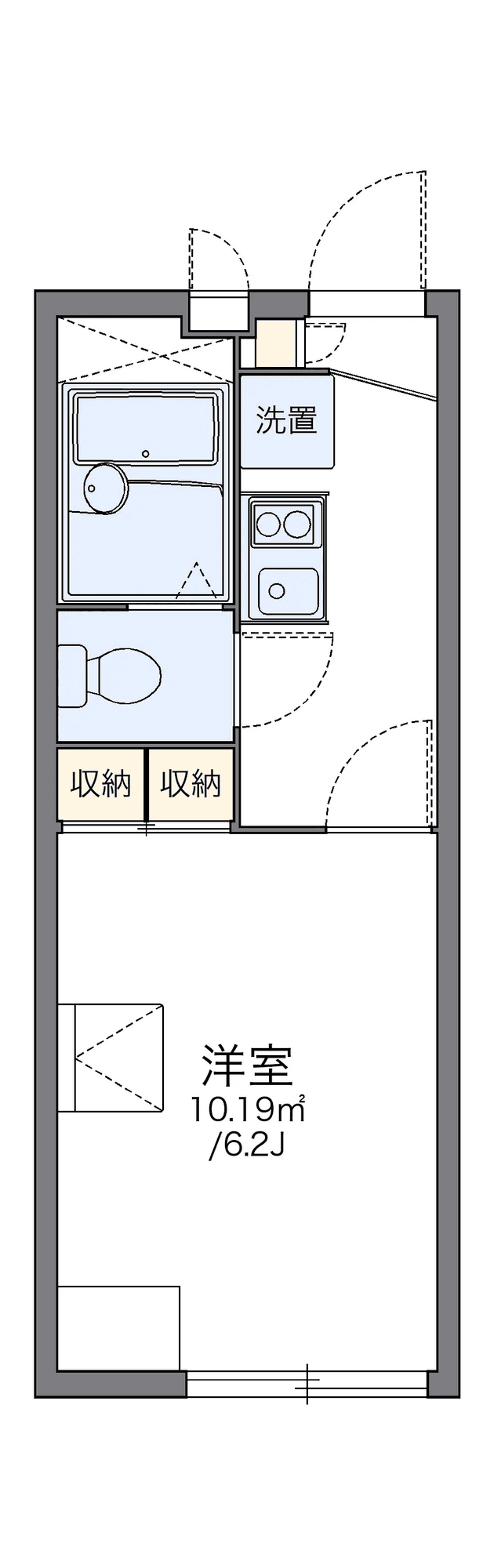 物件P002344の間取り図 — 1K