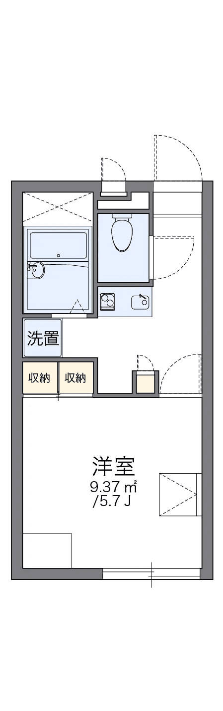 物件P001896の間取り図 — 1K