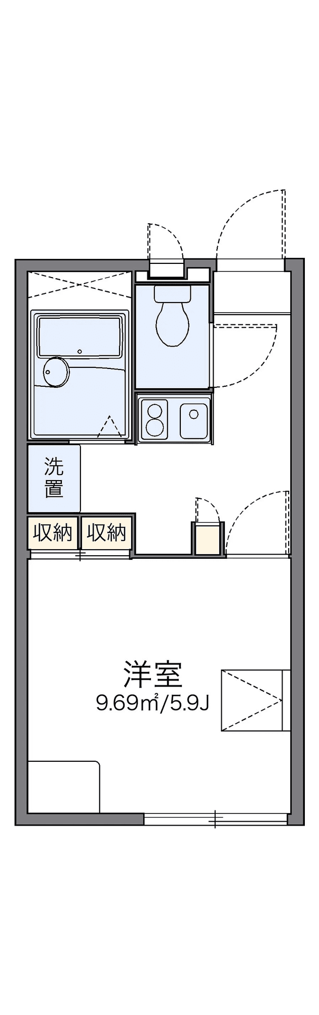 Floor plan ng unit P001555 — 1K