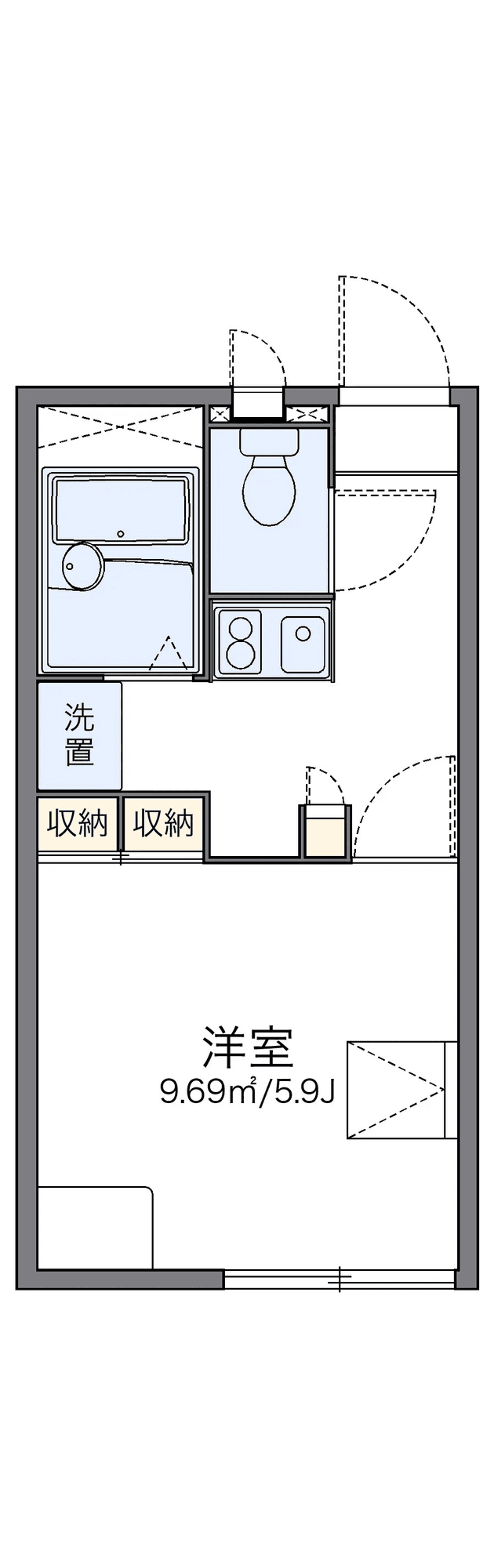 Floor plan ng unit P001573 — 1K