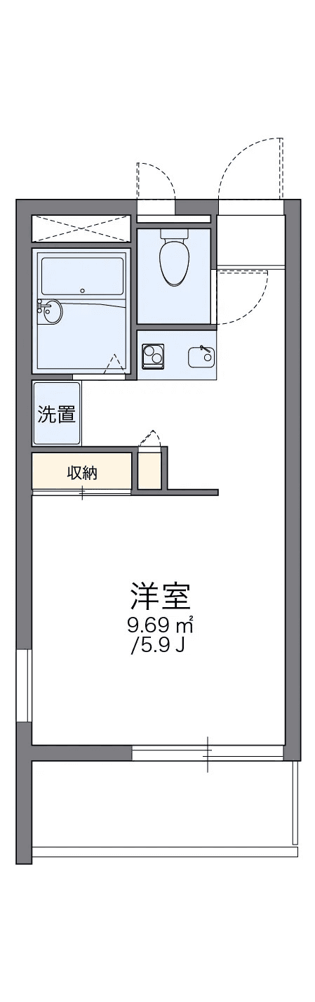 Sơ đồ bố trí căn P000519 — 1K