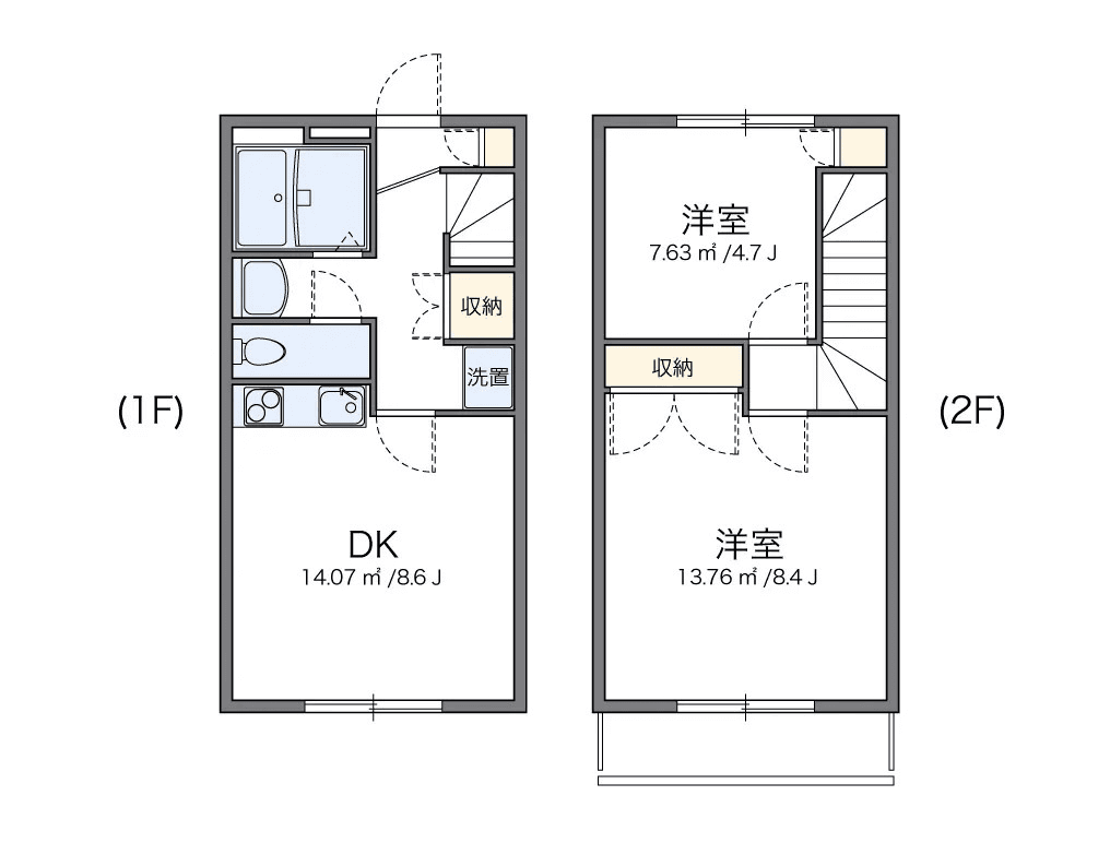 Floor plan of unit P001445 — 2DK
