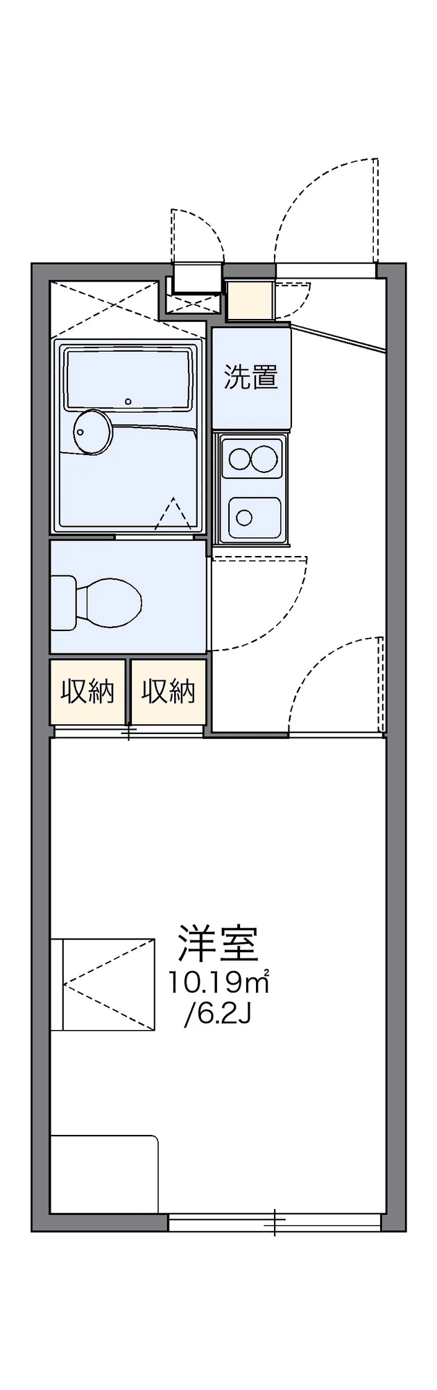 P001549 매물 평면도 — 1K