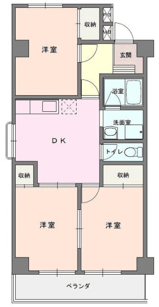 Sơ đồ bố trí căn P000963 — 3DK