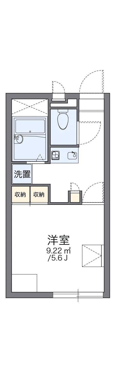 物件P001954の間取り図 — 1K