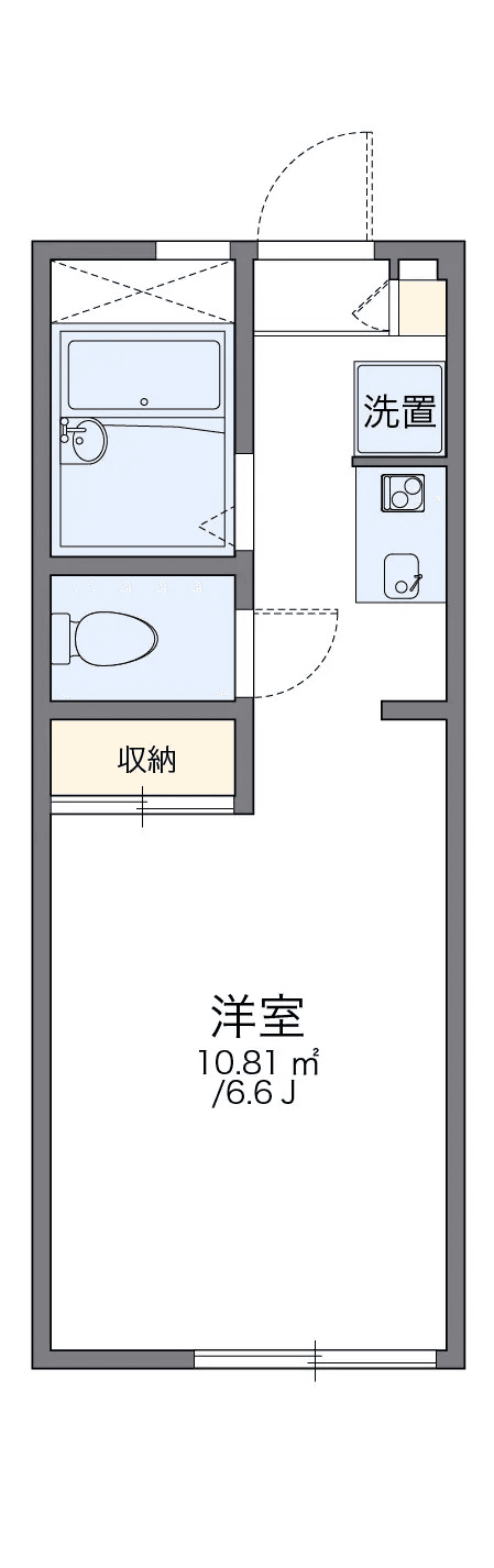 物件P001890の間取り図 — 1K