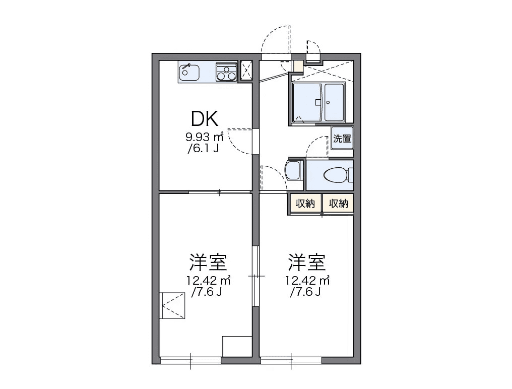 物件P002406の間取り図 — 2DK