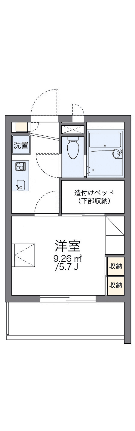 物件P001841の間取り図 — 1K