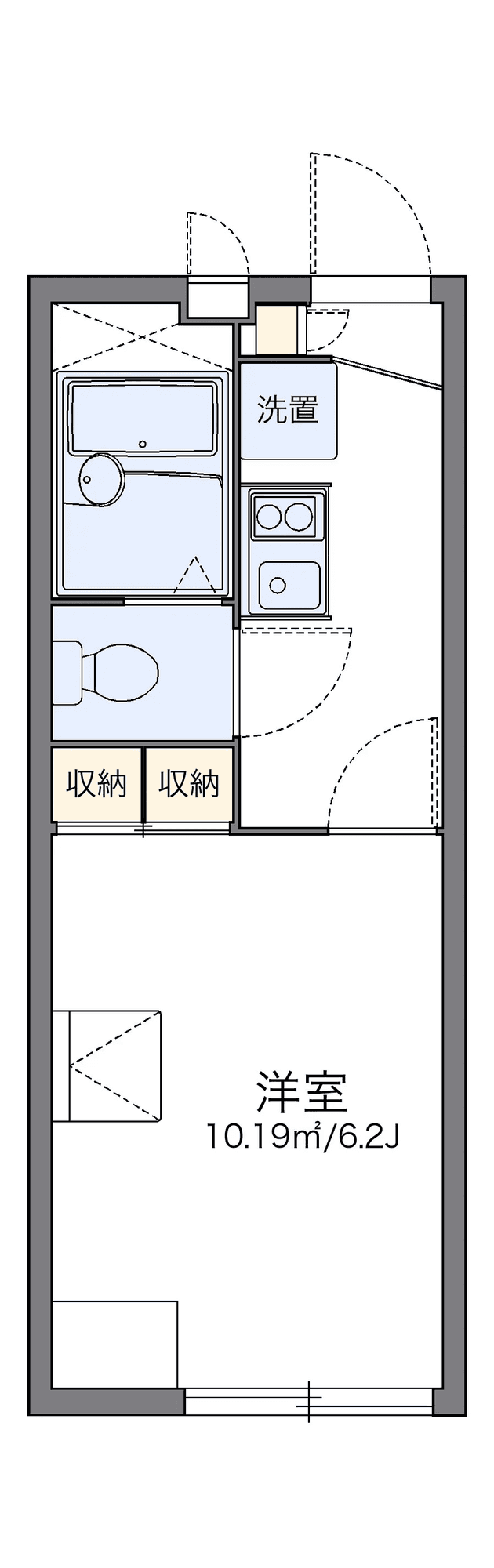 物件P002172の間取り図 — 1K