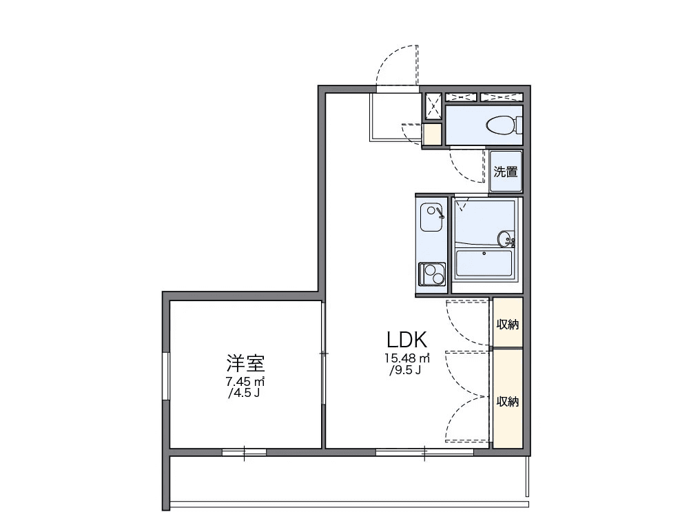 Floor plan of unit P001391 — 1DK