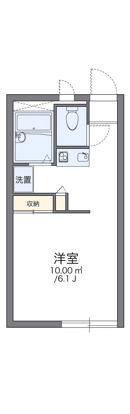 物件P001506の間取り図 — 1K