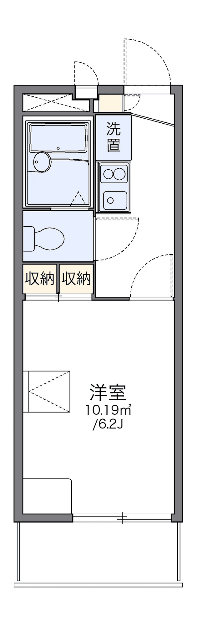 P001579 매물 평면도 — 1K