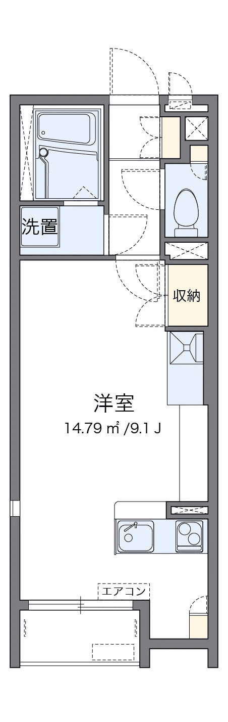 P001283 매물 평면도 — 1R