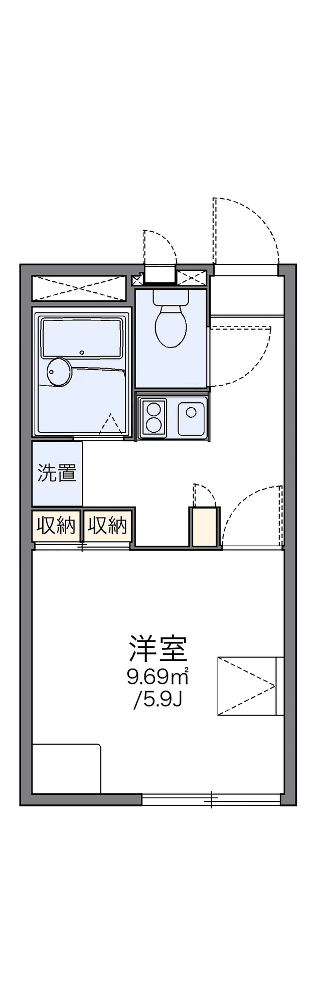 Floor plan ng unit P001574 — 1K