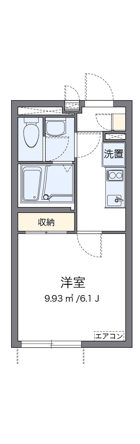 P001295 매물 평면도 — 1K