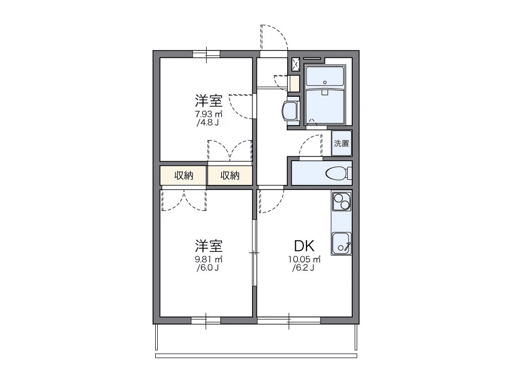 Denah unit P001437 — 2DK