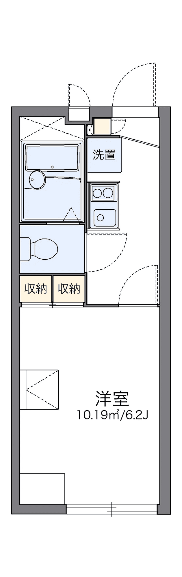 P000843 매물 평면도 — 1K