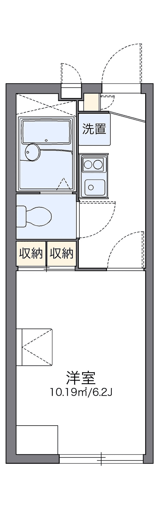 Floor plan of unit P002227 — 1K