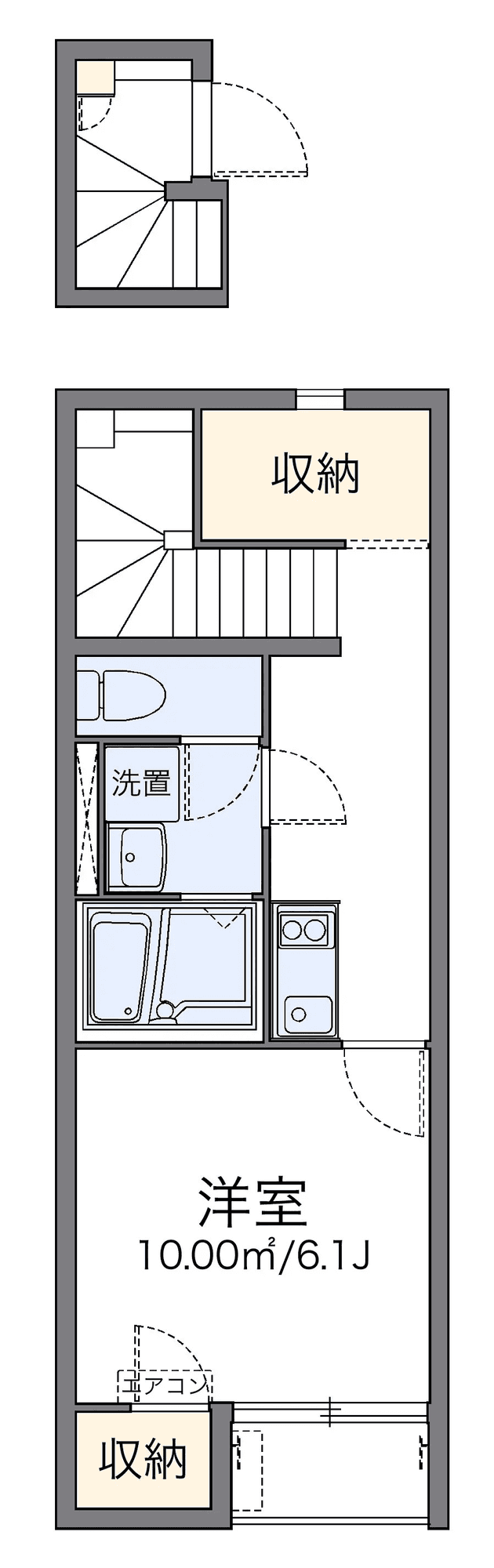 P001281 매물 평면도 — 1K