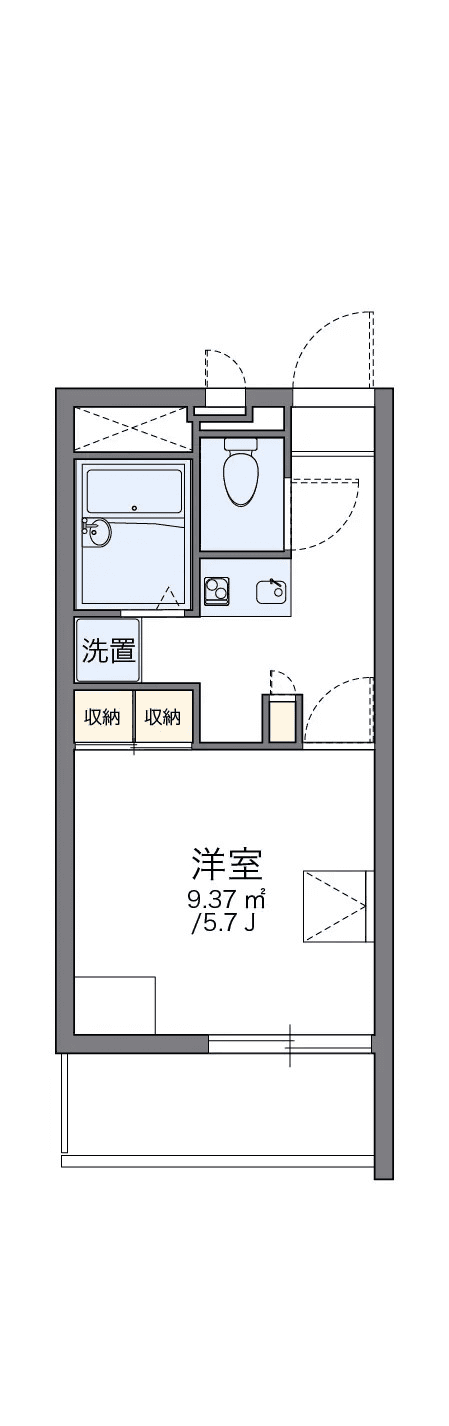 P000616 매물 평면도 — 1K