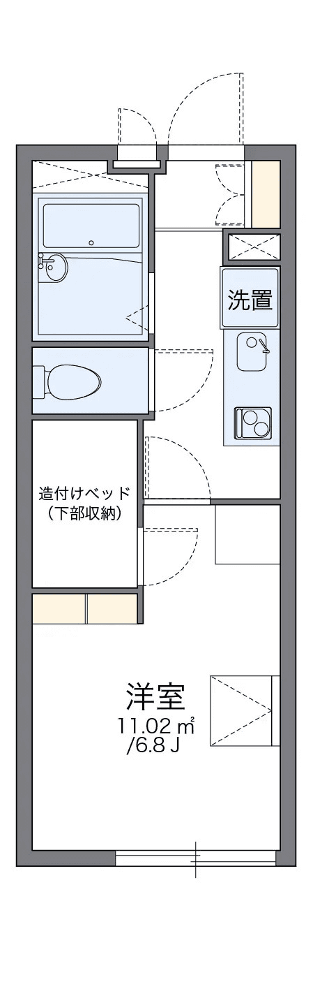 物件P001093の間取り図 — 1K