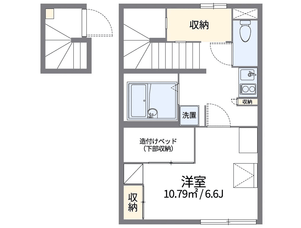 P001135 매물 평면도 — 1K