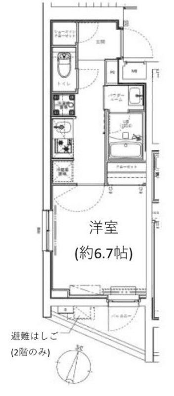Denah unit P000209 — 1K
