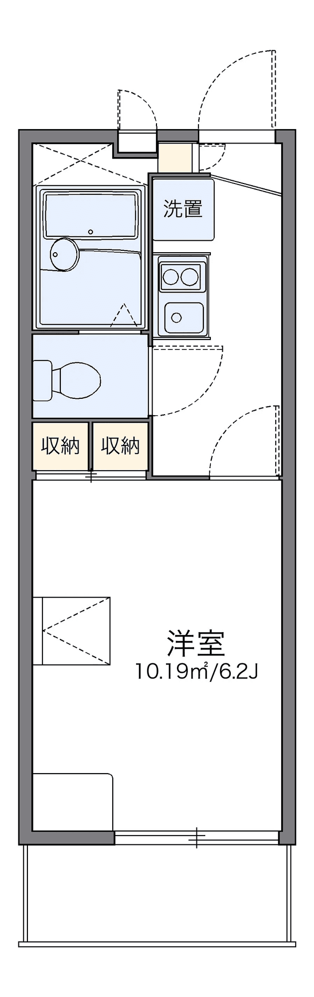 Floor plan of unit P002121 — 1K