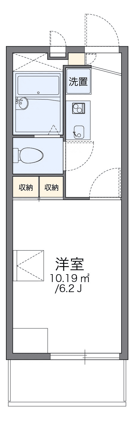 P000673 매물 평면도 — 1K