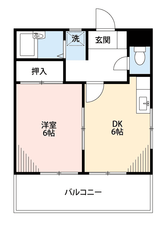 物件P000434の間取り図 — 1DK