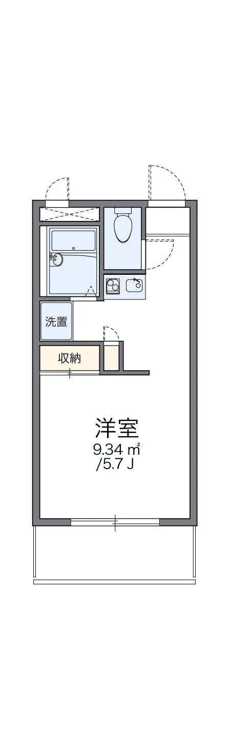 Floor plan ng unit P000565 — 1K