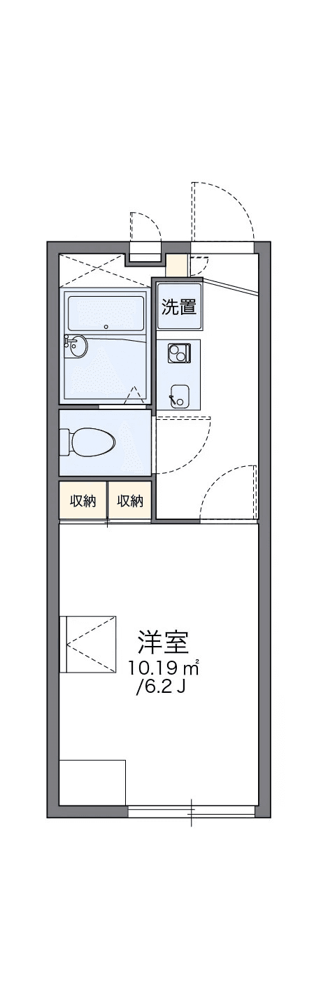 物件P000725の間取り図 — 1K