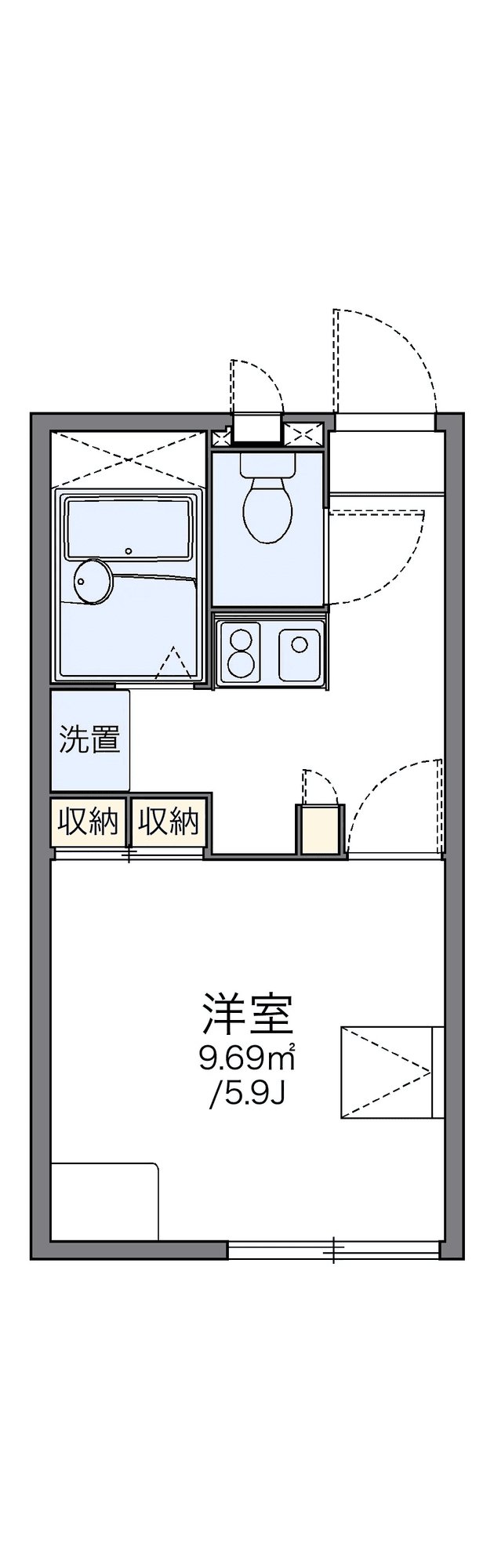 物件P000571の間取り図 — 1K