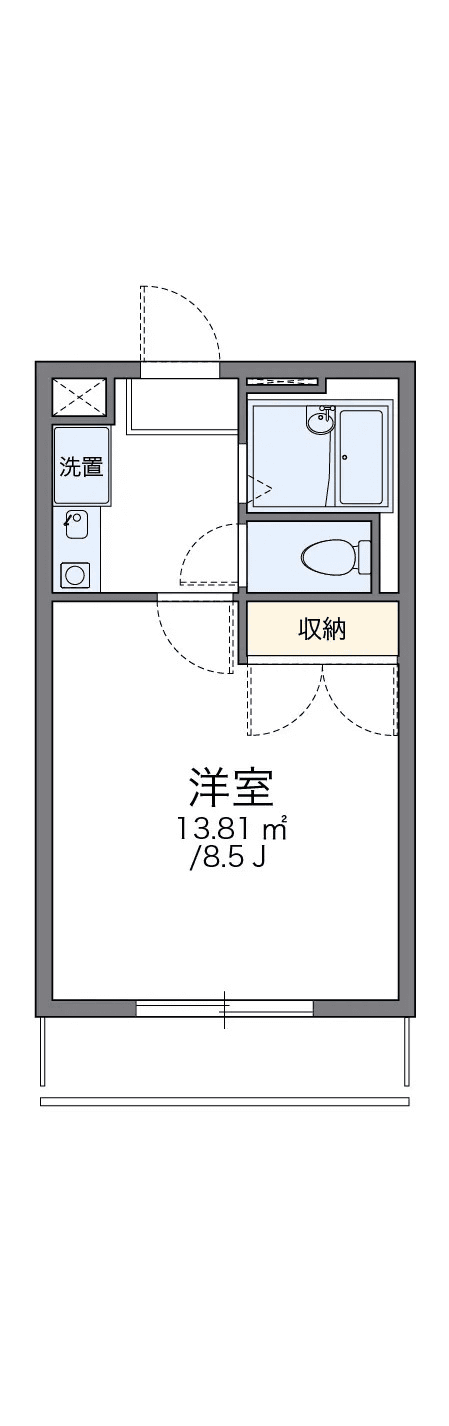 P001352 매물 평면도 — 1K