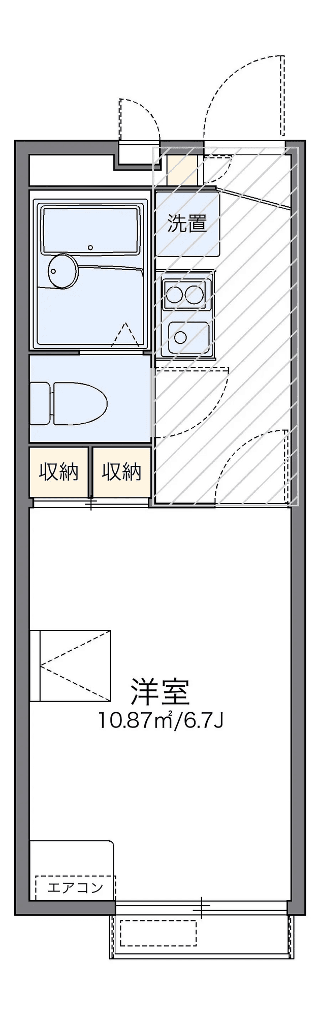 P001162 매물 평면도 — 1K