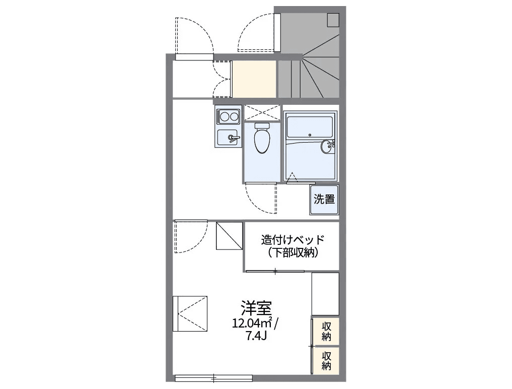 P001113 매물 평면도 — 1K