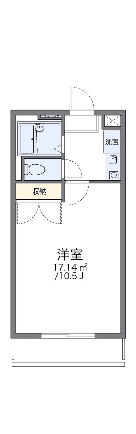 P000508 매물 평면도 — 1K
